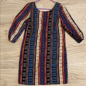 Aztec patterned shift dress